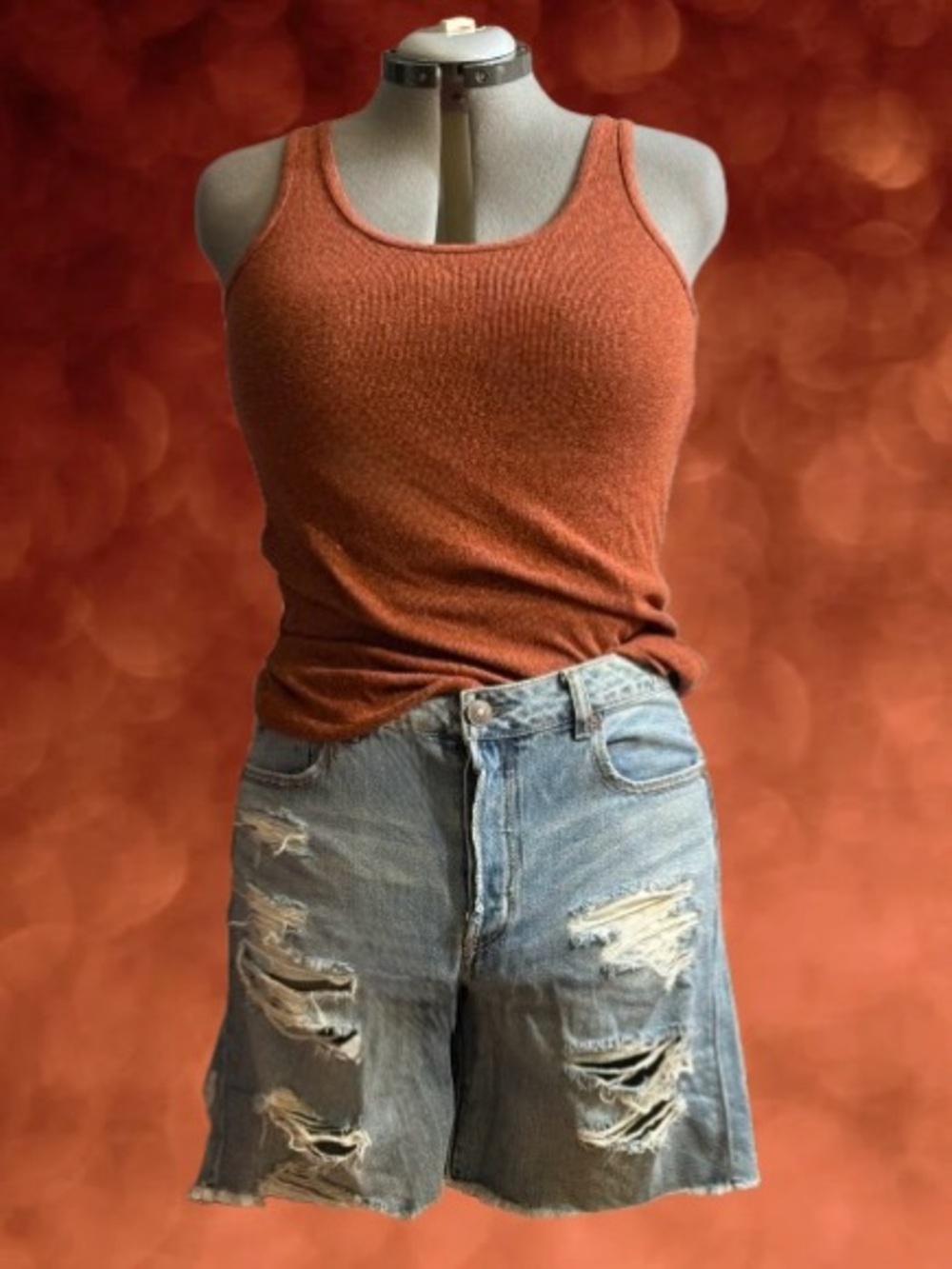 NWT Am. Eagle  Hi Rise Tomgirl Bermuda Shorts Wmns Sz 10, Mossimo tank top sz xl